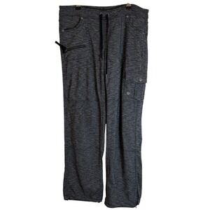 Athleta Charcoal Cargo Jogger Pants Womens Medium Drawstring Zip Pockets